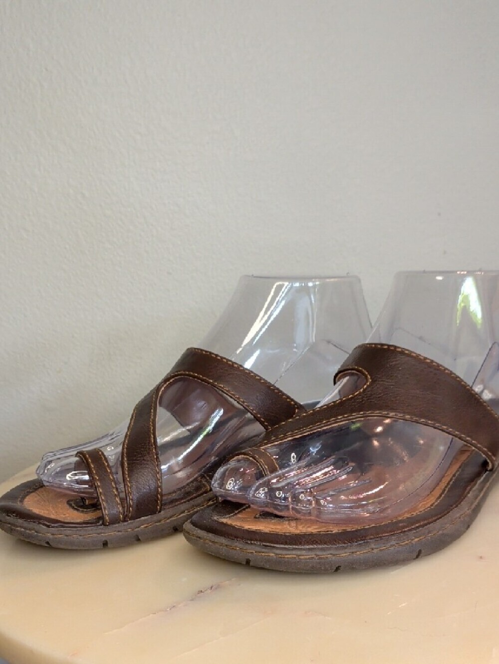 Boc Brown Faux Leather Slide Sandals - Picture 2 of 8